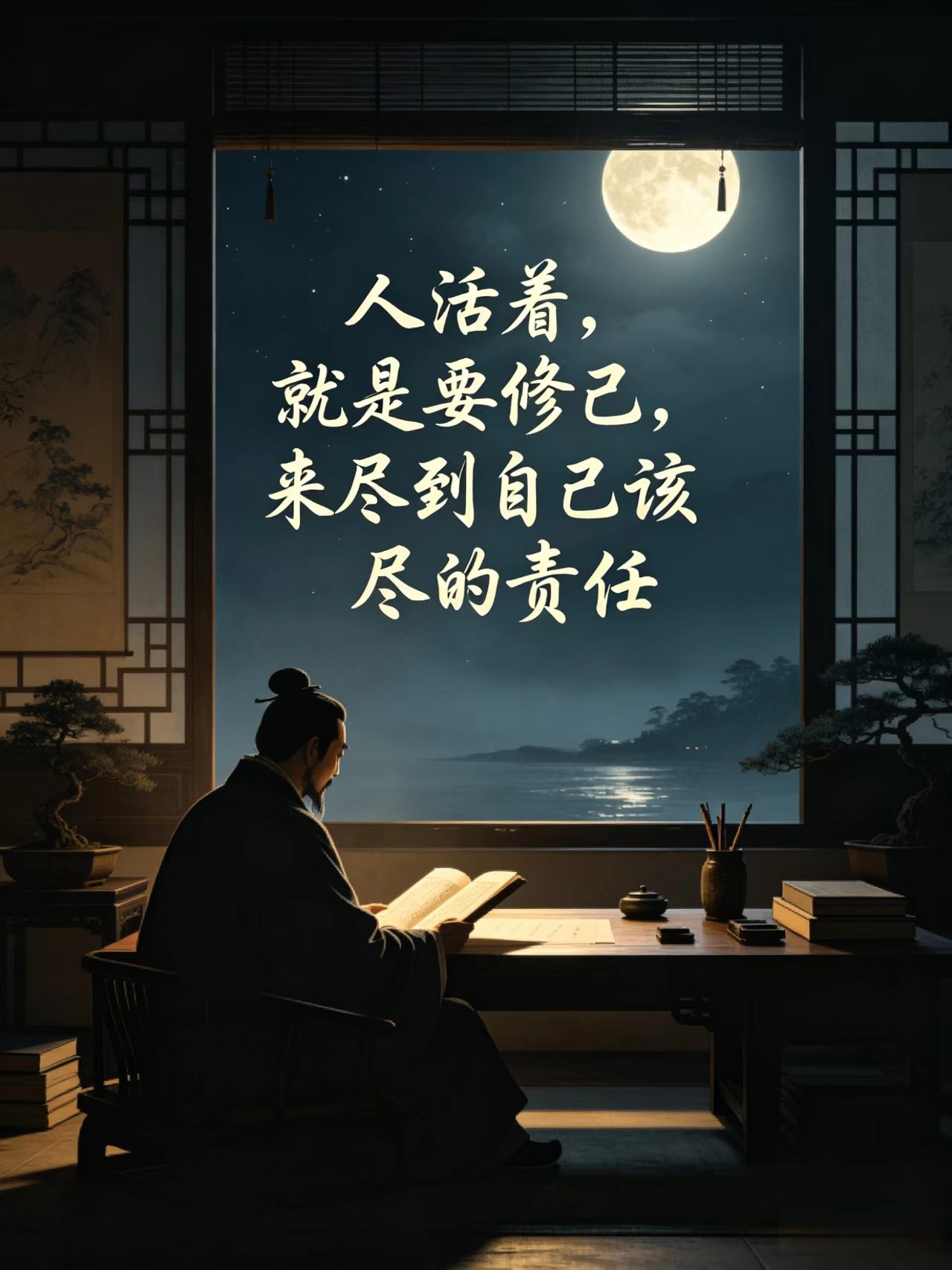 人活着，便是修己尽责